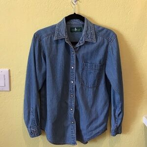 Hunt Club Light Blue Denim Shirt small petite women’s z3